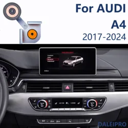 For Audi A4 B9 2017-2023 2024 Car Phone Holder Display Fixed Magnetic Suction Wireless Charging Stand Aluminum Alloy Base Mounts