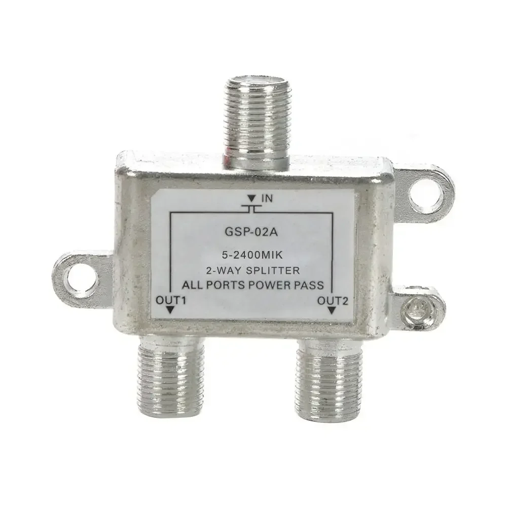 Woopker TV 안테나 5 ~ 2400MHz 위성 분배기 케이블 TV 신호 수신기 동축 케이블 안테나 F 소켓 케이블 신호 분배기