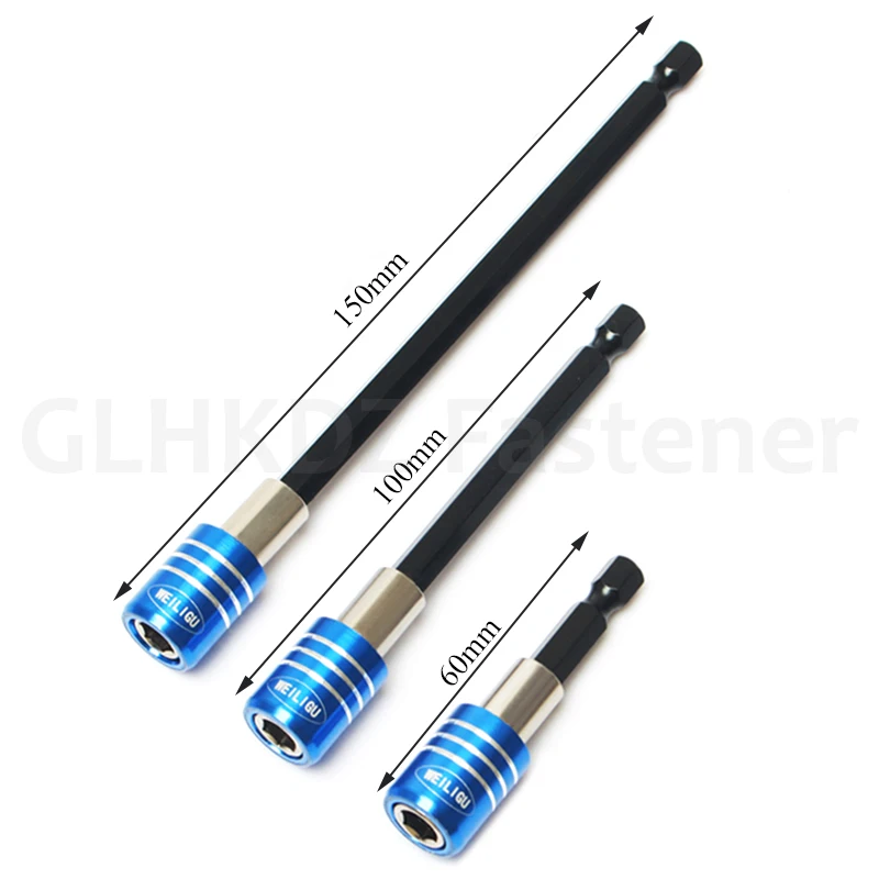 60-200mm Hex Shank Quick Release Self-locking Extension Rod 1/4