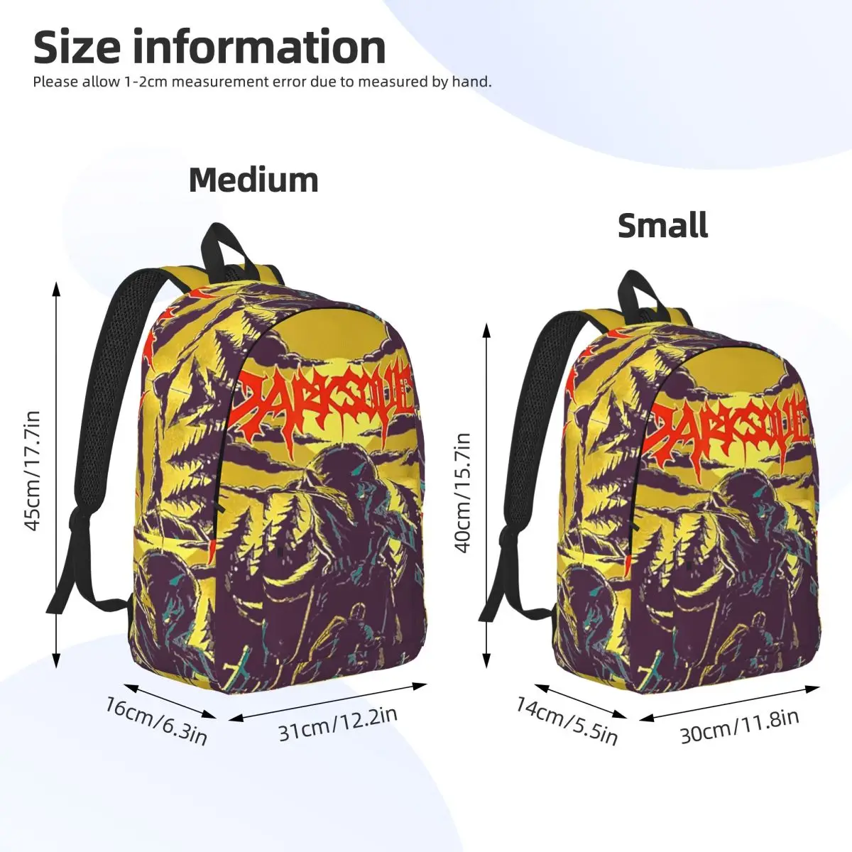 Unofficial Dark Souls Metal Band Backpack Daypack Large Capacity Kids BookBag School Bag Shoulder Bags for Boys Girls