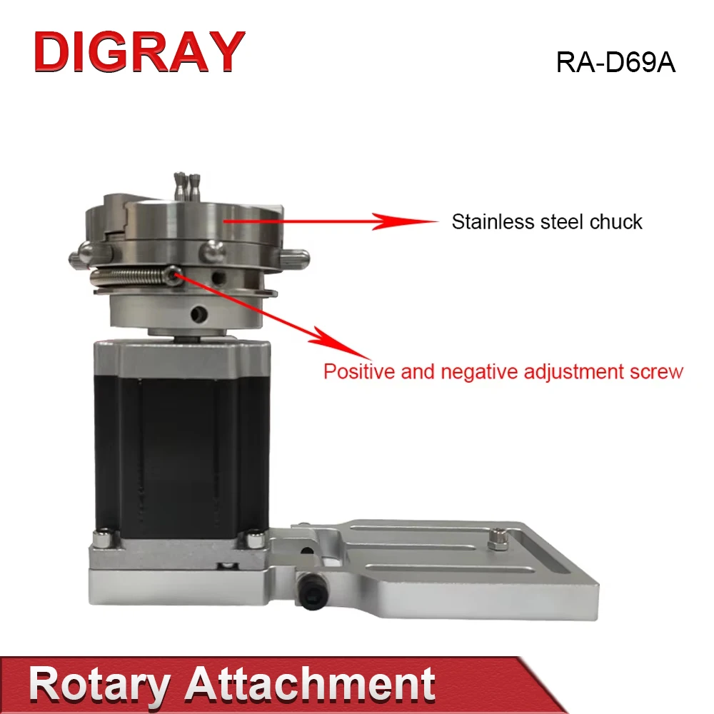 DIGRAY Rotary Attachment Diameter 69mm Device Fixture Gripper Three Chuck Rotary Worktable for Laser Marking Parts Machine