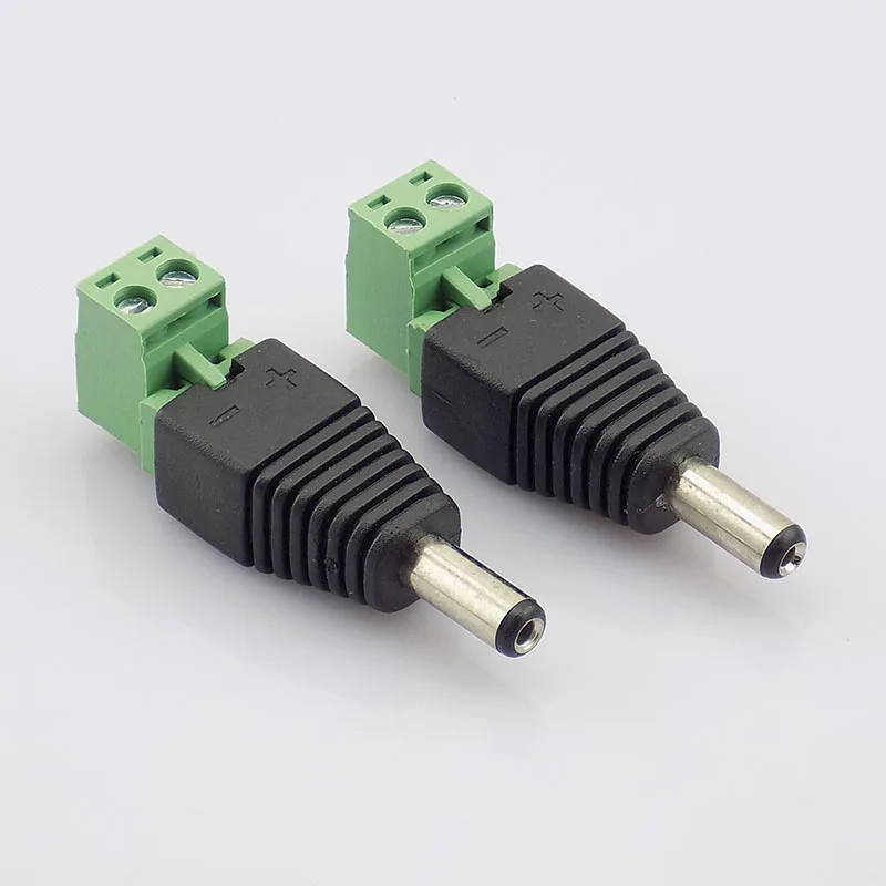 2/5/10pcs 5.5 X 2.1mm DC Male Plug Power Connector Adapter Power Supply For CCTV Camera Accessories Security Led Strip Light C3