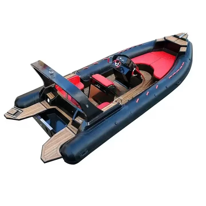 CE Certified 25ft RIB 760 Inflatable Sailing Boat Fiberglass Hull Fit Outboard Engine for Sale