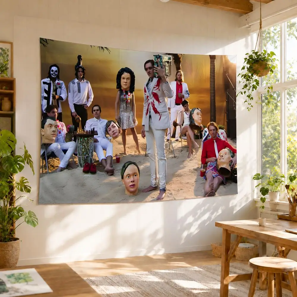 Arcade Fire Tapestry Banner For College Dorm Bedroom Outdoor Living Room Wall Art Decor Party