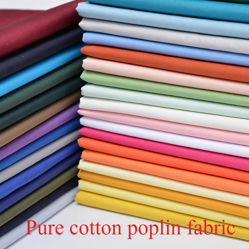 Schlichter Popeline-Stoff, reine Baumwolle, weich am Meter für Hemden, Kleidung, Babykleidung, Hanfu, DIY-Nähtuch, hautfreundlich, Schwarz, Rot