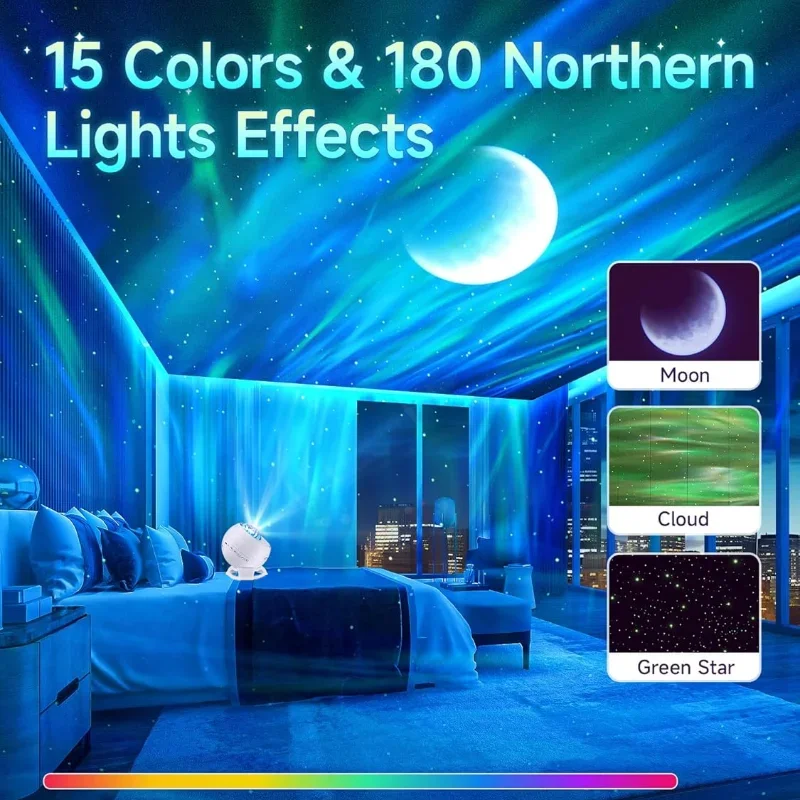 Northern Light Projector Aurora Galaxy Projection Lamps Starry Sky Star Projector For Children Room Moon Star Moon Lamp Kid Gift
