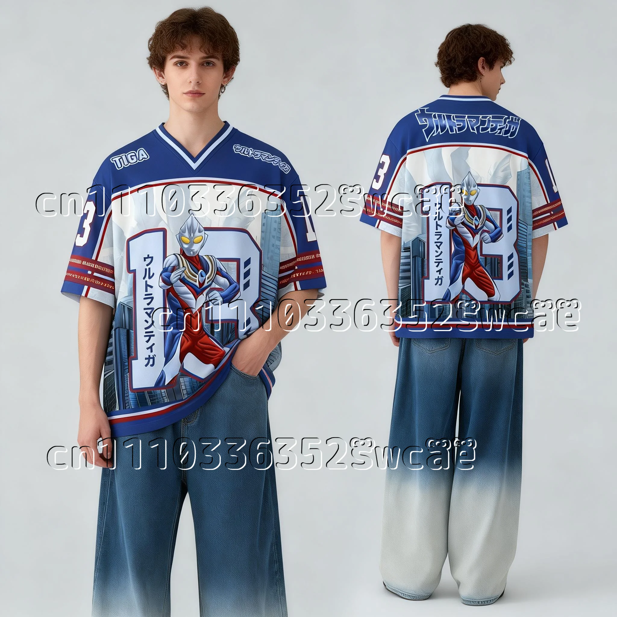 New Childhood Memories, Ultraman Theme Ice Hockey Themed Jerseys, Trendy Plus Size Adult Children Summer Family Matching