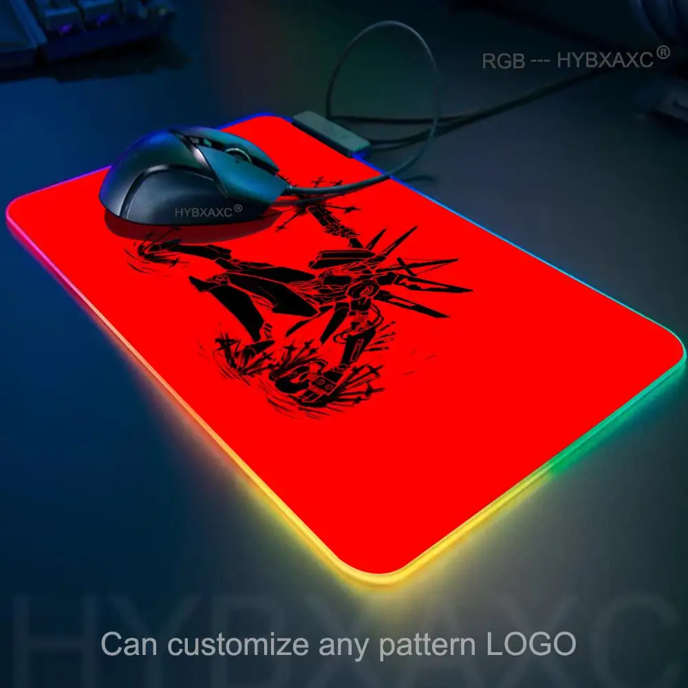 Alas Mouse RGB ULTRAKILL Alas Meja Komputer Gaming Penembak LED Alas Mouse Gamer Besar Alas Keyboard Bercahaya