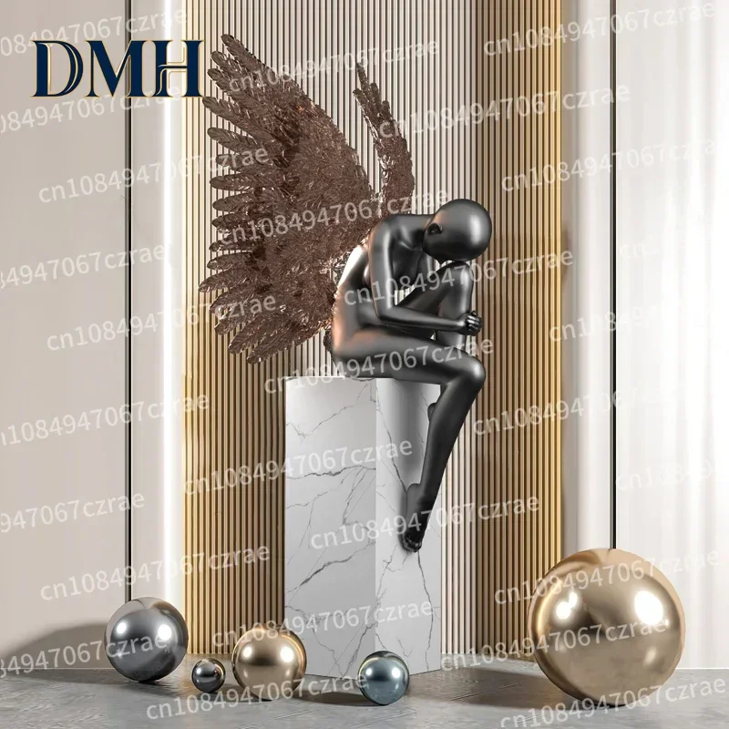

DMH-Современная креативная скульптура-орнамент: Ангел-хранитель для лобби отеля, художественная модель для гостиной и демонстрационных залов