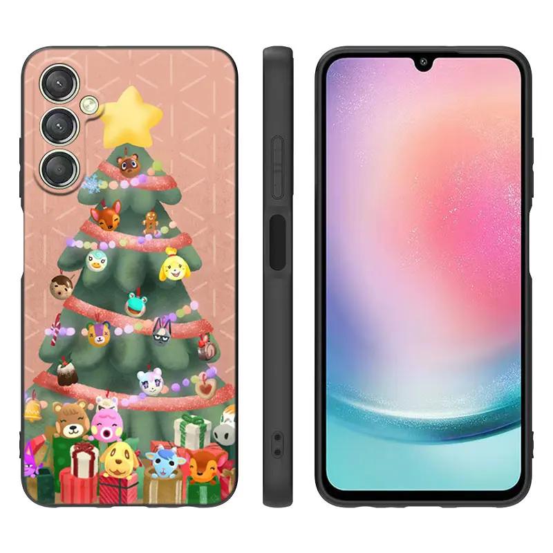 Animal Crossing Black Phone Case For Samsung Galaxy A15 A14 A05 A34 A54 A52S A53 A33 A23 A24 A13 A12 A22 A32 A50 A51 A70 A71 A73