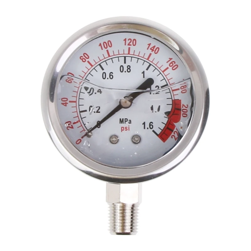 2in1 Water Purifier Tap Pipes Pressure Gauge Test Meter 0-1.6MPA Anti-vibration