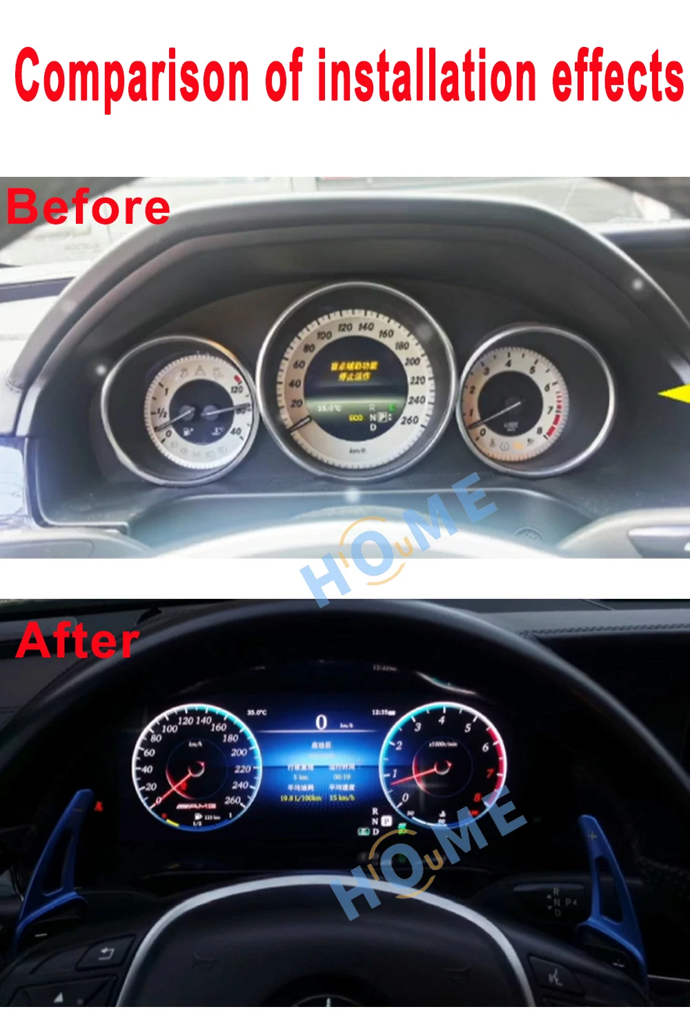 Digital Dashboard Panel for . . E-Class W212 2010-2015 Virtual Instrument Cluster CockPit LCD Speedometer