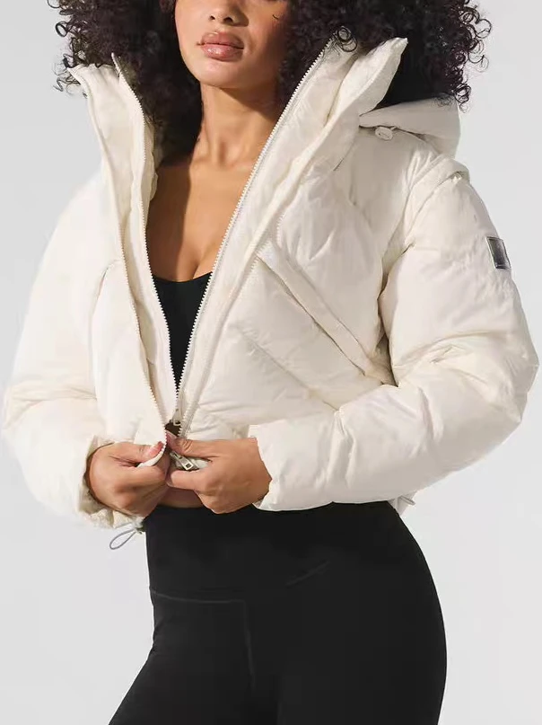 

Зимние короткие пуховики женские с воротником-стойкой на молнии толстые теплые парки двухслойная хлопковая стеганая куртка с капюшоном для женщин