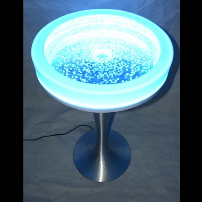 LED light up bar furniture glowing round bar table for night club