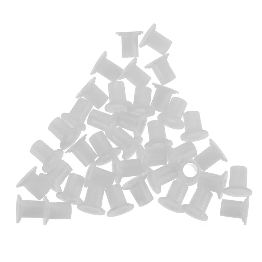

50pcs White Plastic Edge Inserts for Inline Spacers Roller Guide Wheel Bearings Skate Axles Replacement Parts Inline Skate
