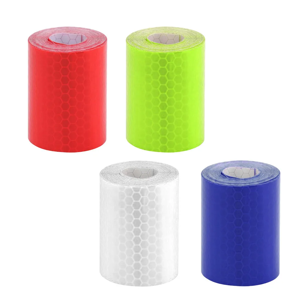 

4 Rolls Reflective Tape Adhesive Running Strip for Night Safety Visibility on Clothing Bags Hats Kids Backpacks Rv Vehicles