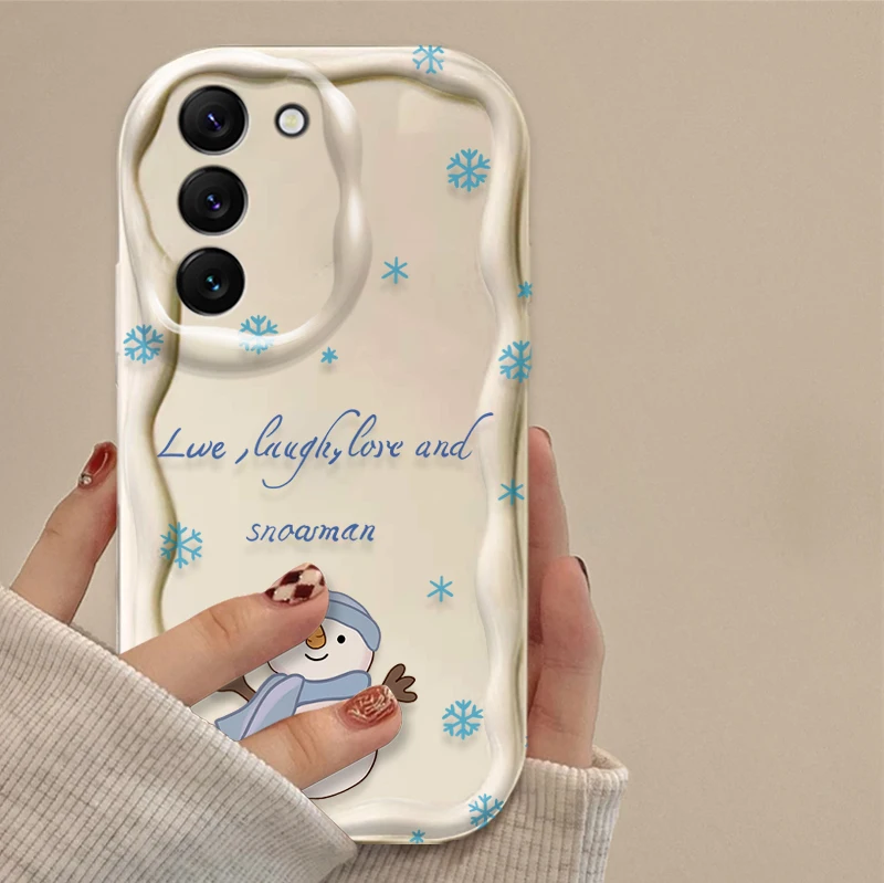 Bacca عيد الميلاد موجة الحال بالنسبة لسامسونج غالاكسي S25 S24 S23 S22 S21 الترا زائد S20 FE A73 A72 A71 A56 A55 A54 5G A51 4G الغطاء الخلفي