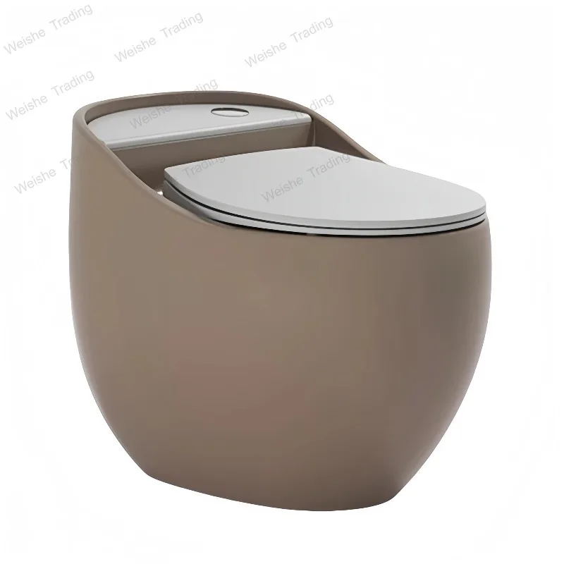 

Personalized Colored Egg-shaped Ceramic Toilet Set Hotel Household Integrated Toilet