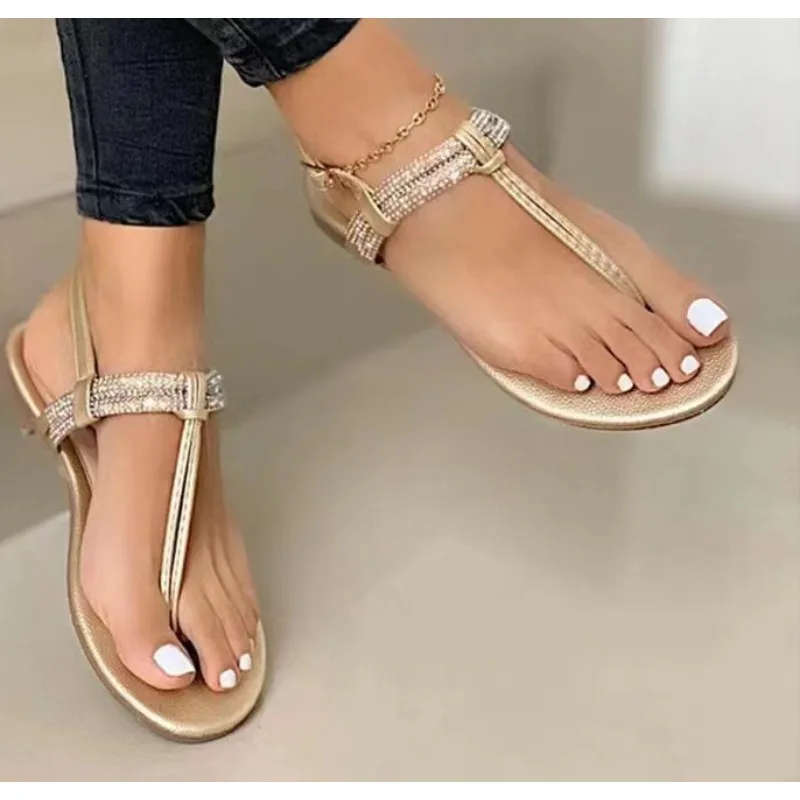 

New Summer Sandals Women Fashion Pointed Toe Flats Women's Casual Sandals Ladies Flip Flops Roman Low Heel Woman Sandalias