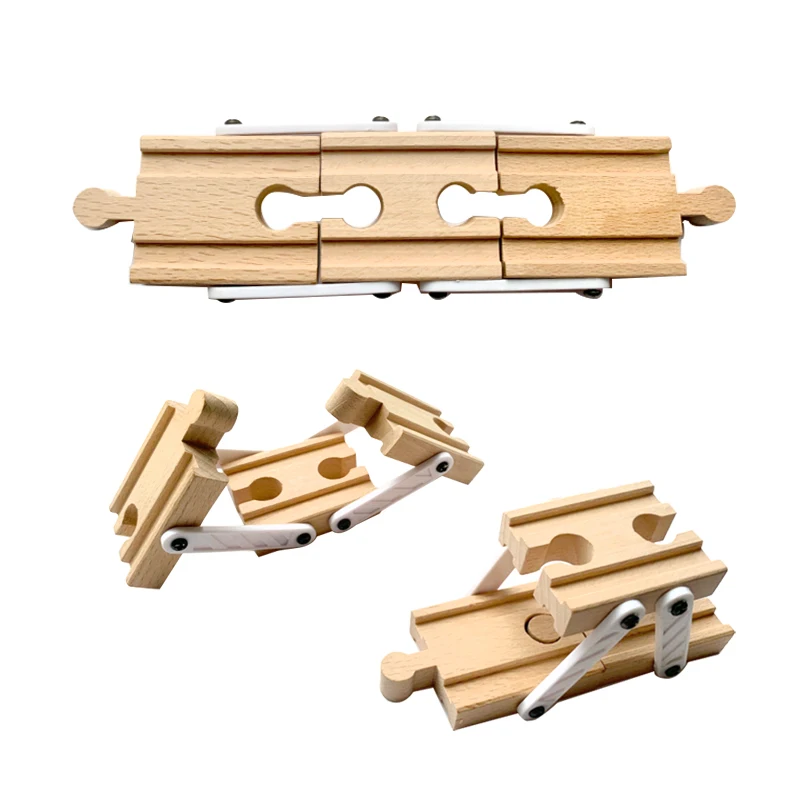 P93 Double Sided Track Multi-function Straight Rail Adapter Converter Wood Track Accessories Compatible Wooden Train Track