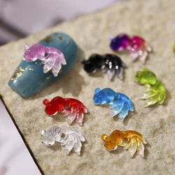 50Pcs 3D Crystal Gradient Resin Nail Charms Shiny Goldfish Kawaii Manicure Parts Accessories DIY Nail Art Decoration Supplies