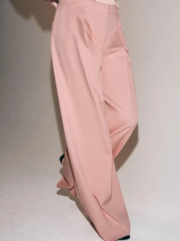 Fashionable Casual Pleated Wide Leg Trousers New Arrival Autumn 2026 Women's Clothing Sweet Style Draped Pants