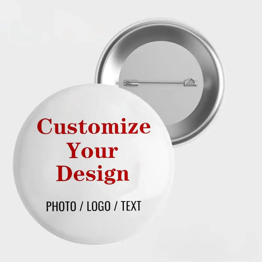 

Custom Personalize Tinplate Pins Photo Pictures Logo Printed Customize Brooches Stylish Ornament Pins Exquisite Round Badge Bag