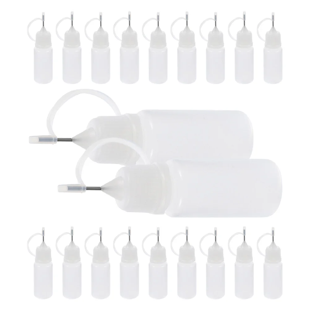 

20 pcs Needle Tip Glue Small Squeeze Dispenser Portable Liquid Application Bottle For Oil Paint Diy Lubricant Engine Silicone