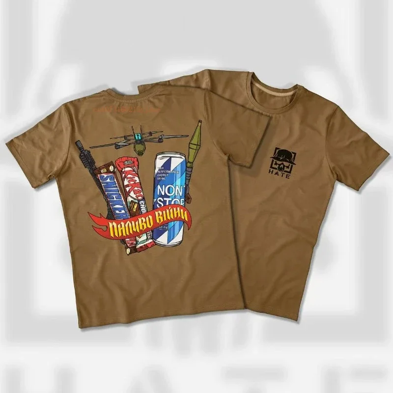 Solid Color Cotton Thickened Five Minute Sleeve Men Women Ins Tide Armed Elements Pattern Printing T-shirt New Loose Couple Tops