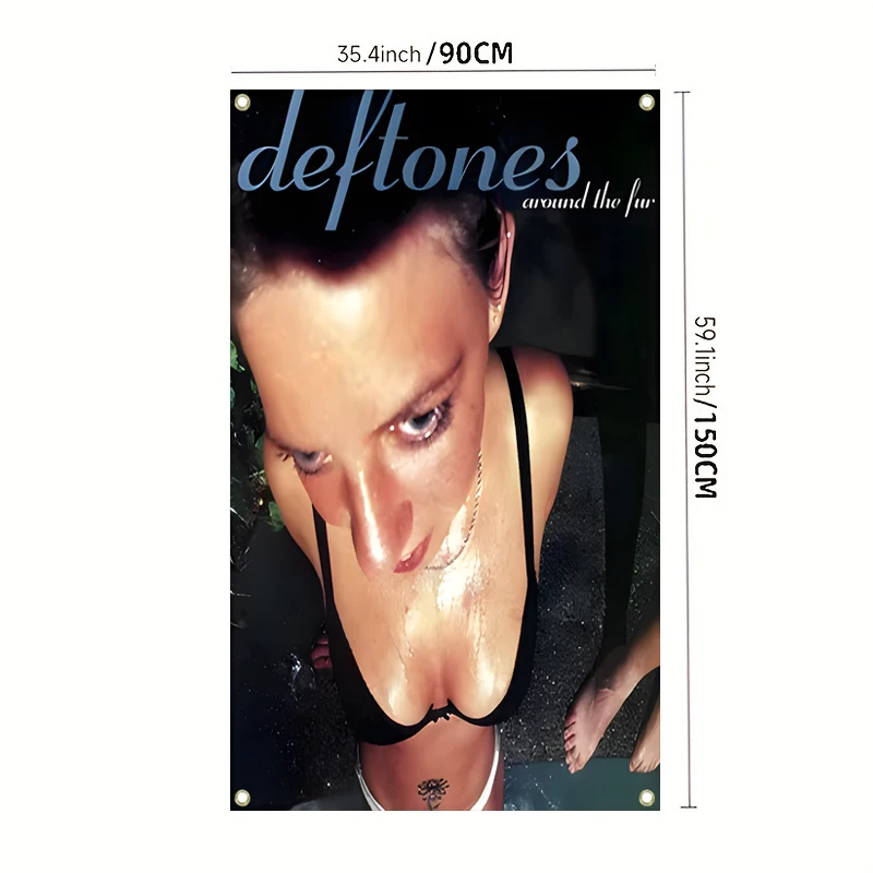 شعبية الفرقة ديفتونز ألبوم الموسيقى العلم 3x5ft 2x3ft خمر المغني العلم غرفة المعيشة ديكور المنزل كوادروس #3