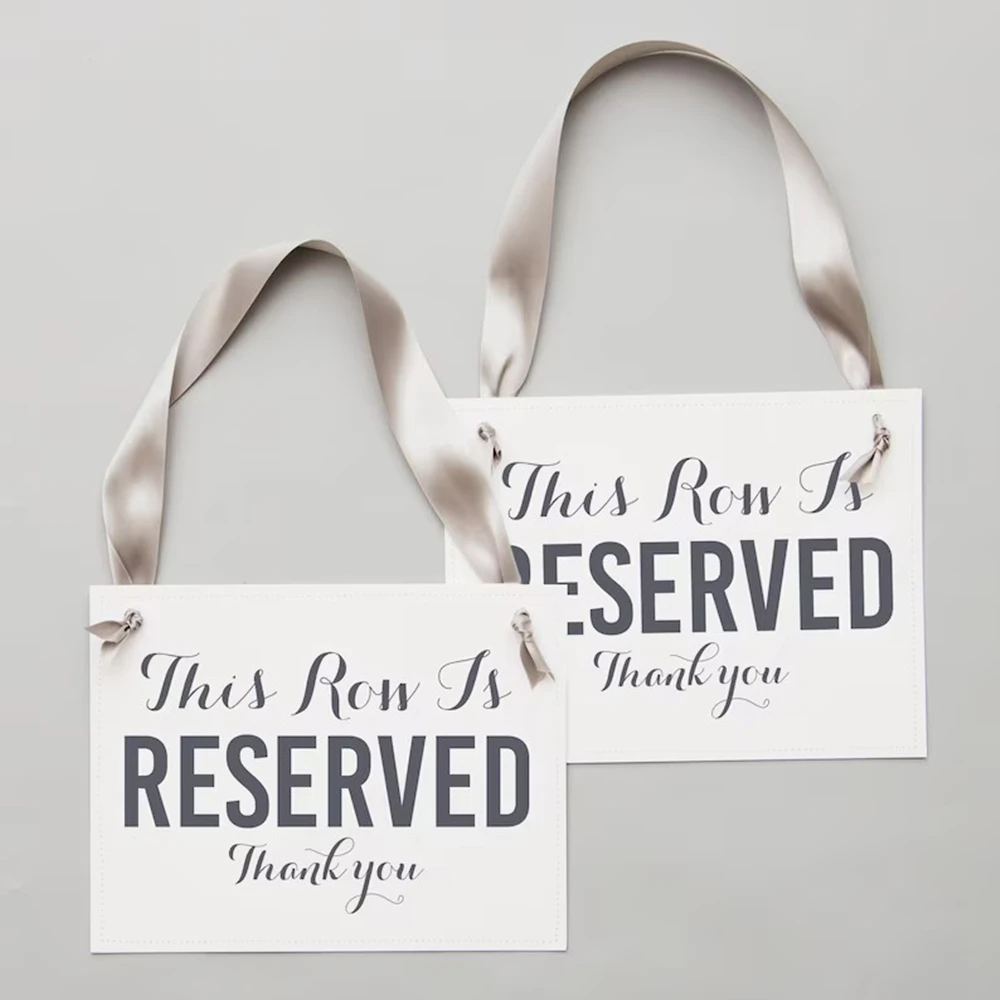 

2 Reserved Row Signs Set of This Row Is Reserved Signs Reserved Chair Sign Wedding Ceremony Party Corporate Event Conference Sea