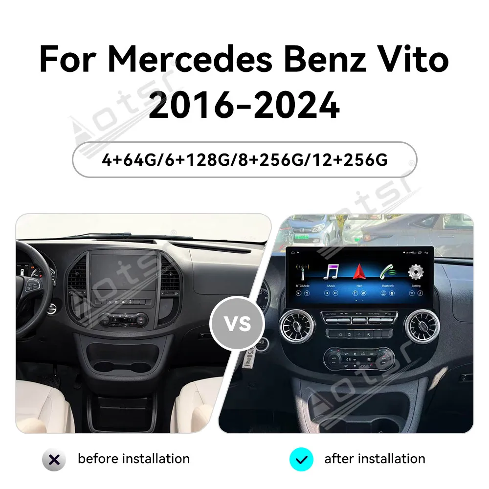 17‑Inch Android 15 Car GPS Navigation Head Unit For Mercedes‑Benz Vito 2016‑2024,HD Touch Multimedia Stereo Player,Plug‑and‑Play