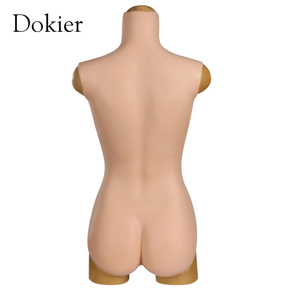 Dokier Realistic Silicone bodysuits Fake Breast Forms Boobs Breastplate for Crossdressers Drag Queen Shemale Crossdressing