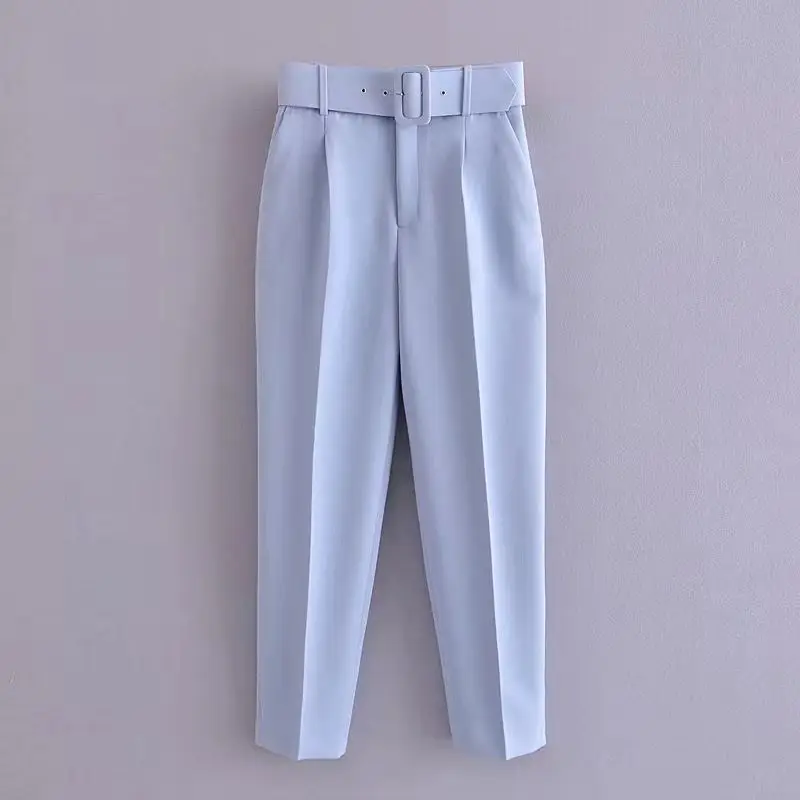 2026 new Spring Women's Slimming Versatile Belted Trousers Asymmetric Commute Sle High Waist Long Pants Casual Pants