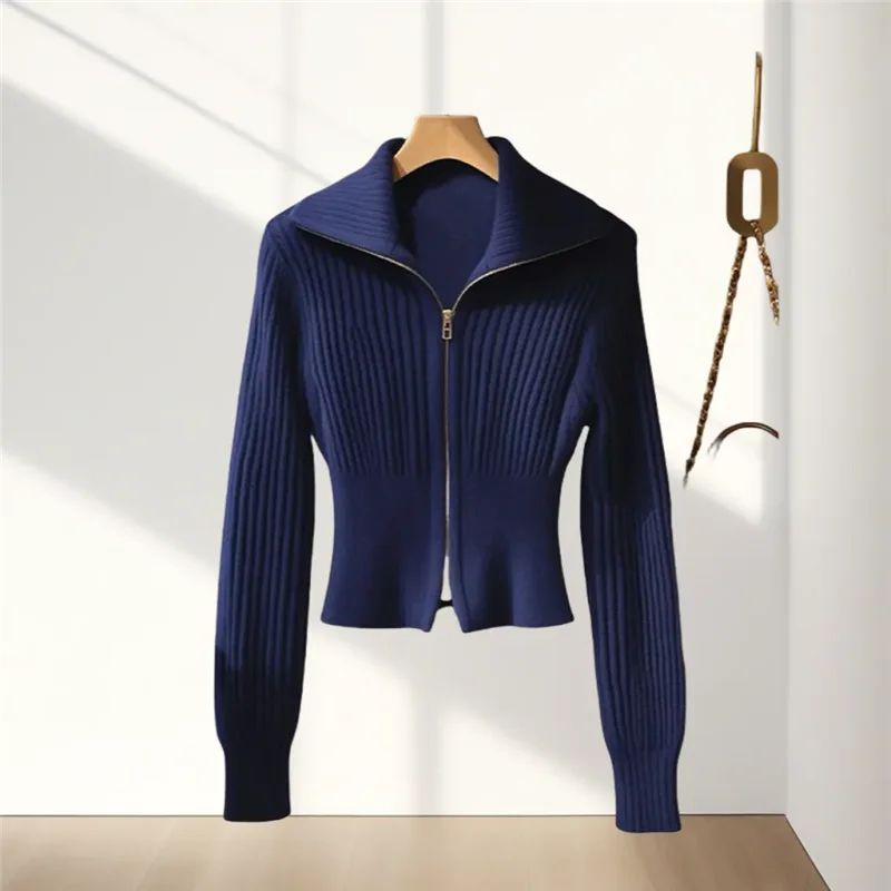 Herfst Winter Vrouwen Trui Vest Vrouwen 2025, Nieuwe Mode Losse Casual Truien Rits Pure Kleur Zwart Bovenkleding Vrouwelijke
