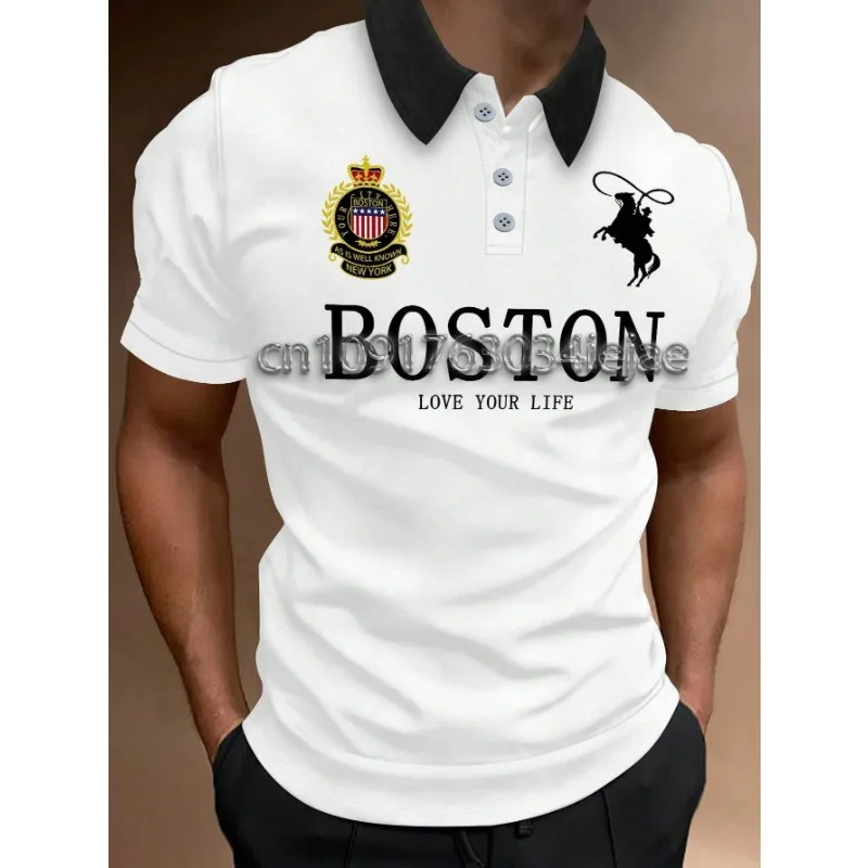 

MOTO-New men's golf polo short-sleeved casual sports 3D printed pattern