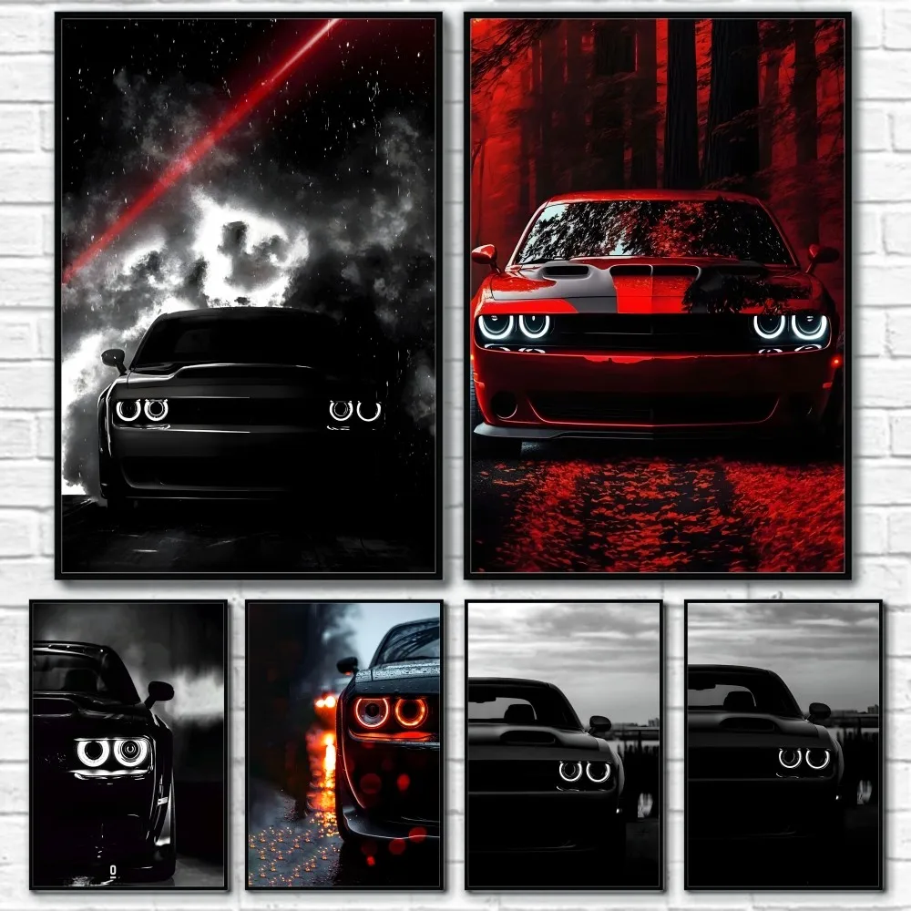 

D-Dodge Cool Supercar Poster Sticky Wall Art Printing Waterproof Home Living Bed Room Bar Aesthetic Decor