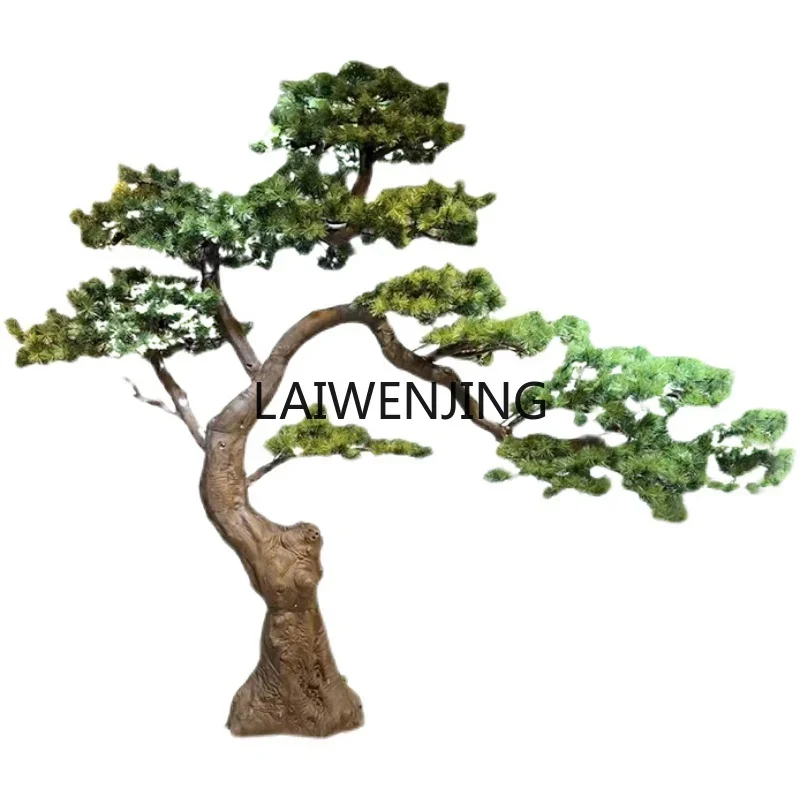 

HLZ large artificial tree welcome pine new Chinese landscaping green plant entrance floor ornament