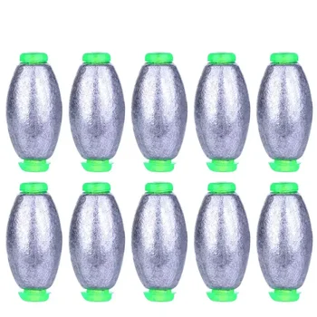 낚시 무게추 싱커, 올리브 모양 슬립 오프닝 마우스 라인 무게추 샷 싱커, 잉어 낚시 태클 액세서리, 2g-30g, 5 개, 10 개