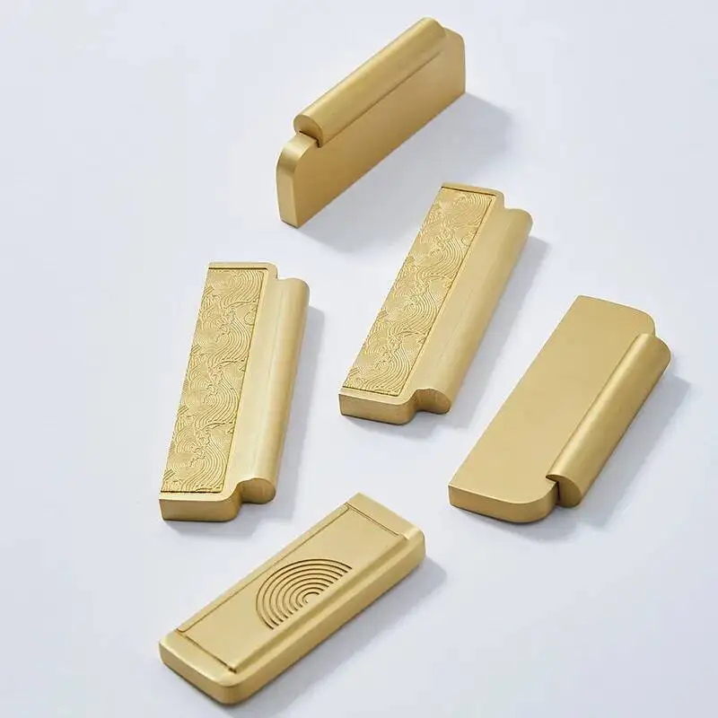 الراقية النحاس الصينية الجديدة الحديثة وبسيطة الرجعية نمط ضوء مقبض باب خزانة الملابس