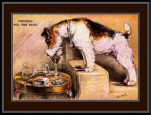Letrero Metálico Decorativo TYmall, 8x12 Pulgadas, Impresión en Inglés, Diseño de Perro Fox Terrier, Cachorros, Letrero de Metal