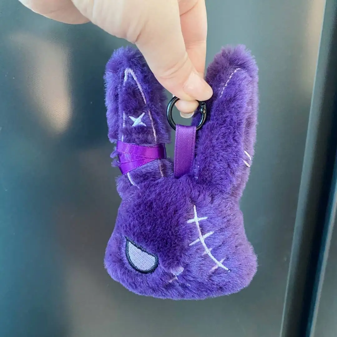 Weird Dark Bunny Fur Rolly-Poly Plushie Hanging Ornament