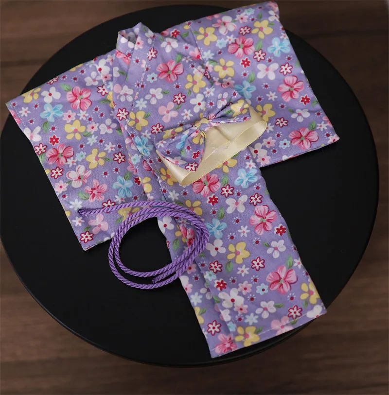 Japanischer süßer Yukata-Kimono mit Blumenmuster und Dienstmädchenrock für normale 1/6 BJD 30cm Actionfiguren-Körpermodelle – Detail 25