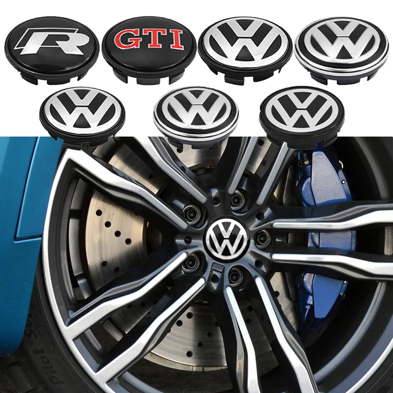 4pcs 56mm 65mm Car Styling Wheel Center Cap Hub Covers Badge Accessories For VW Volkswagen Golf 6 7 7.5 Sharan Passat B6 Tiguan