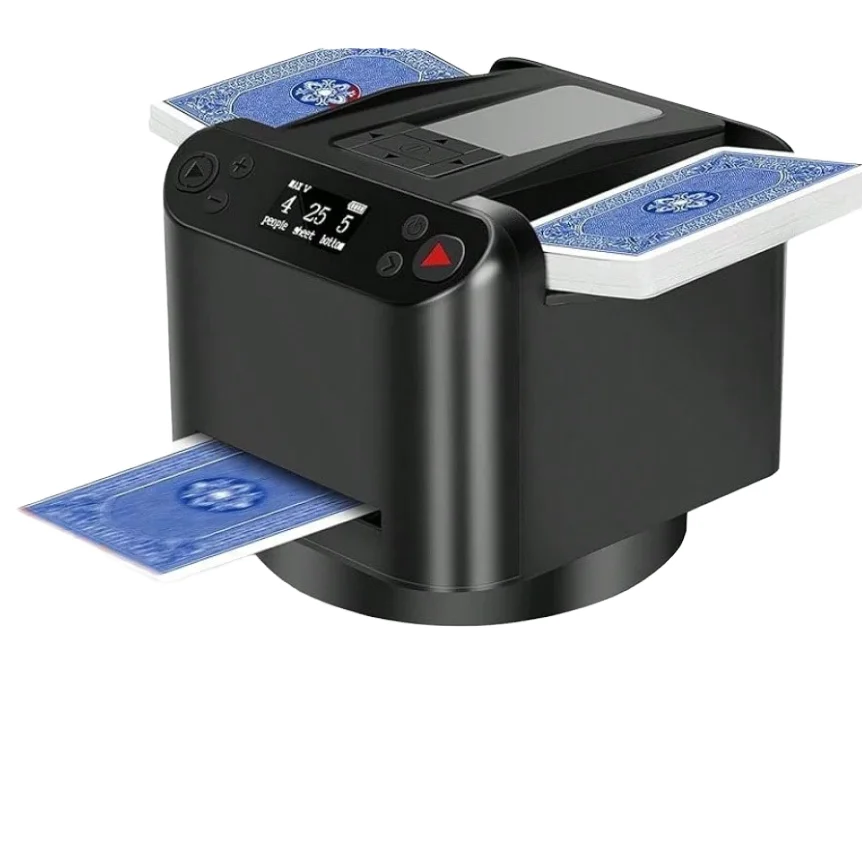 Factory 360°Rotating Poker  Automatic Card Shuffler Dealer with Wireless Remotes 2 Decks Card Shuffling Machine
