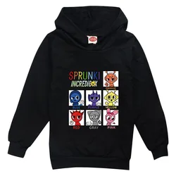Cute Sprunki Cartoon Hoodie Kids Game Incredibox Sweatshirt Baby Girls Spring Hooded Pullover Children Long Sleeve Shirt Clothes