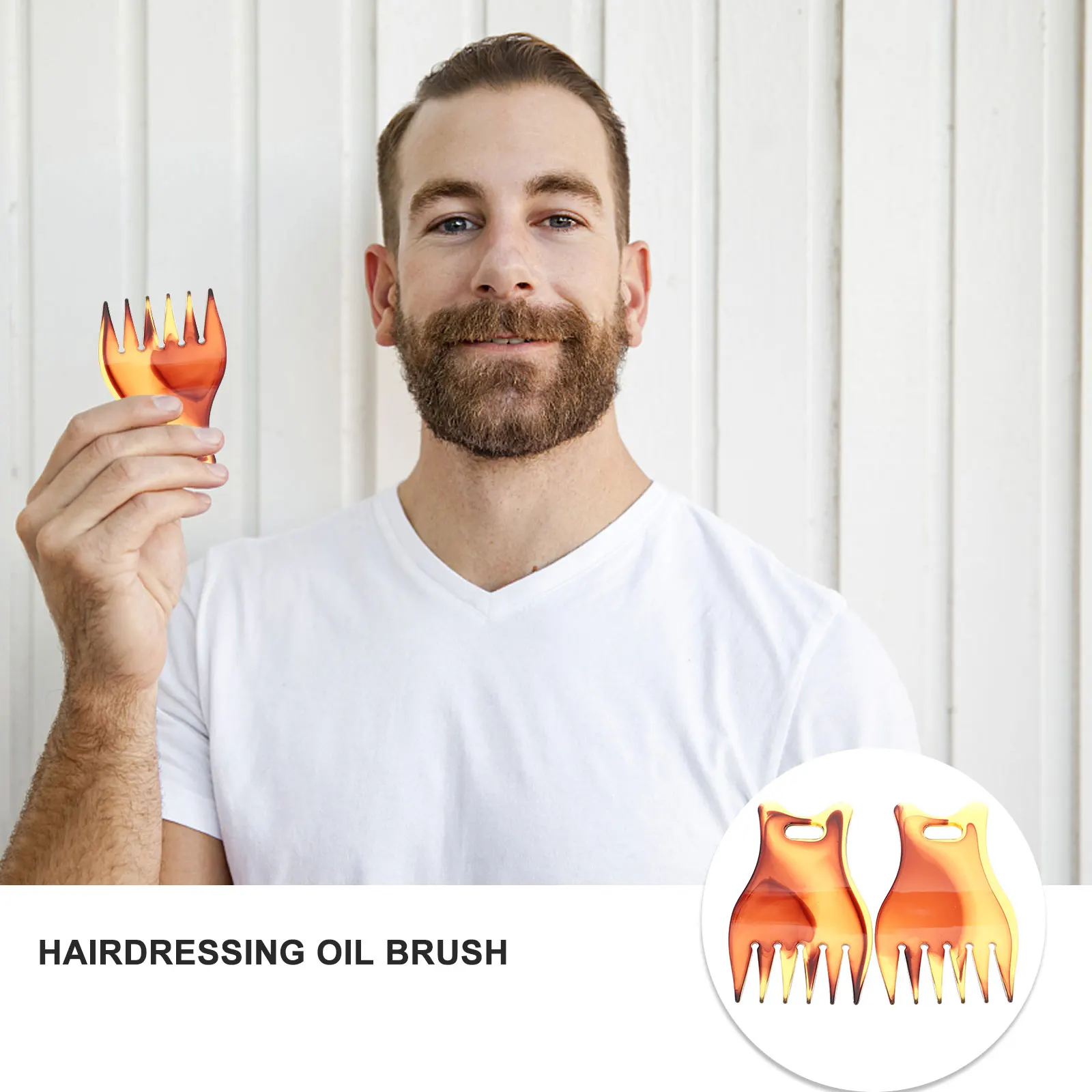 

2pcs Oil Hair Brush Comb Professional Flexible Bristles Less Damage Styling Tool for Barbershop Salon Durable Lightweight
