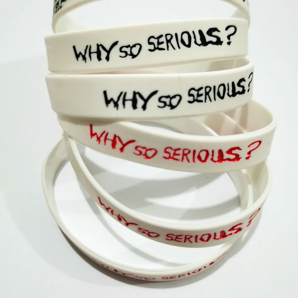 2/3PCS Why So Serious Punk Silicone Wristband Outdoors Fashion Elastic Band Rock Band Clown Joker Saying Sports Handicraft Gift