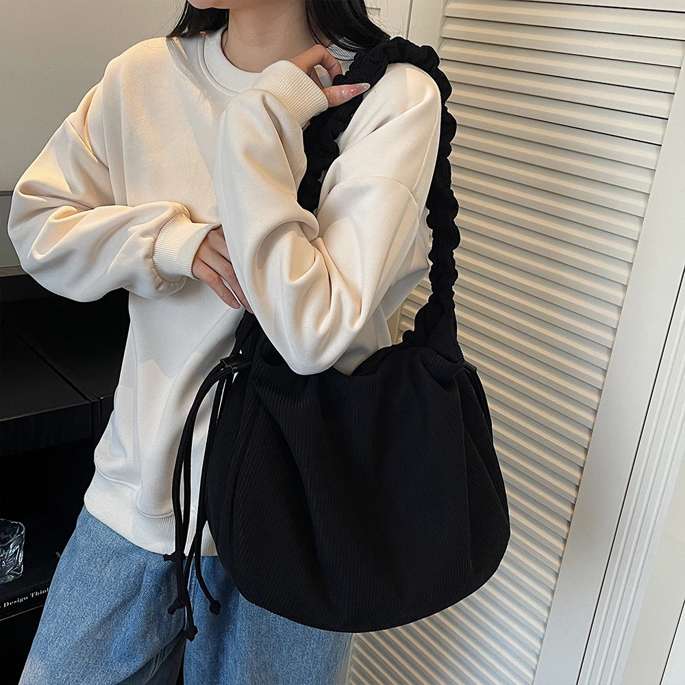 حقيبة حمل برباط النسخة الكورية، حقيبة يد نسائية للسفر الترفيهي ذات سعة كبيرة، حقيبة كتف للتنقل، حقيبة نسائية