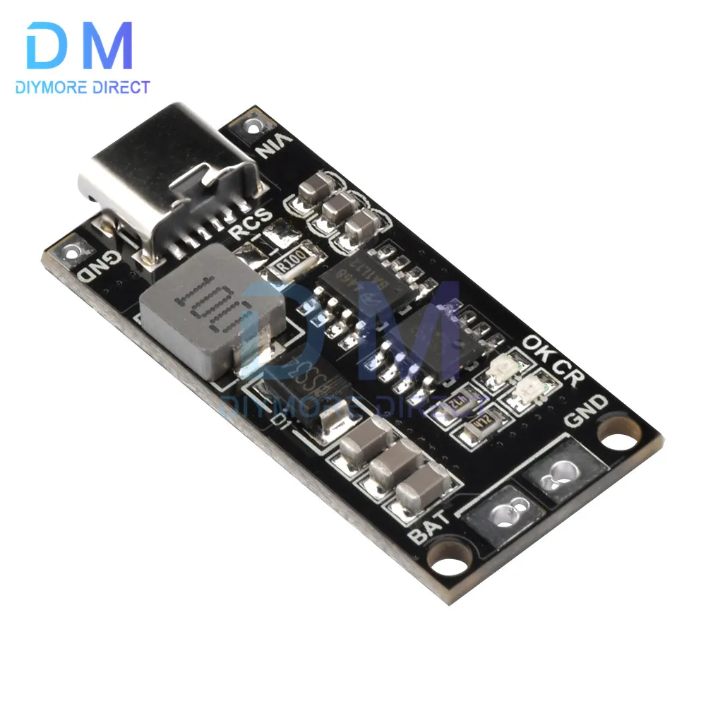 Type C USB Input High Current 3A Polymer Ternary Lithium Battery Quick Fast Charging Board IP2312 CC/CV Mode 5V To 4.2V